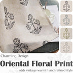 jinchan Linen Floral Curtains for Living Room 63 Inch Length Black Flower - Image 5