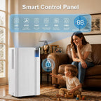 Uthfy 38 Pints Energy Star Most Efficient 2025 Dehumidifier for Basement with Drain Hose, 3000 Sq. Ft Dehumidifiers for Home, Bedroom, Bathroom, Garage, 3 Modes, 24H Timer, Smart Humidity Control