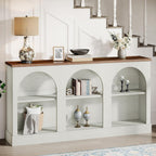 Tribesigns Console Table with Storage, 63" Long Arched Entryway Table