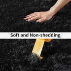 Fluffy Shag Runner Rugs for Bedroom Hallways, 2x8 Black Long Soft Throw Area - Image 7