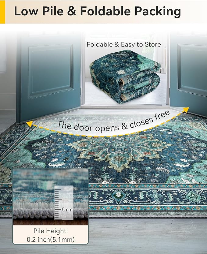 Area Rugs 3'x8' Runner Rug Non Slip Washable - Image 6