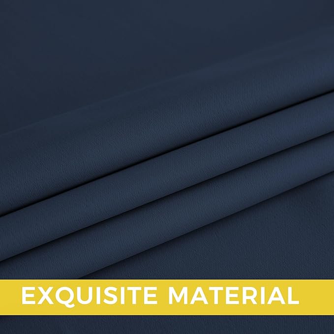 NICETOWN Room Darkening Draperies Curtains Panels, 2 Panels Navy Blue W52 x L63 - Image 5