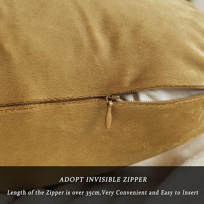 GIGIZAZA Golden Lumber Pillow Covers 12x20，Throw Velvet Decorative Cushion - Image 5