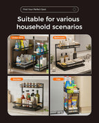 Sevenblue 2-Pack 2-Tier Height Adjustable Under Sink Organizer & Storage