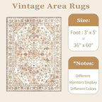 SERISSA Area Rug 3x5 Boho Peach Cream Rugs - Image 6
