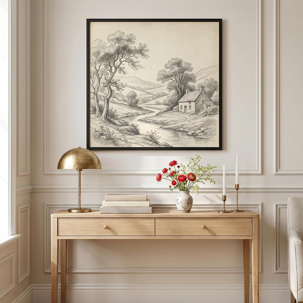 Americanflat 30x30 Poster Frame - Slim Molding - Black