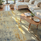 Ompaa Living Room Rug 8x10 Beige Area Rugs Machine Washable Abstract Boho Large - Image 3