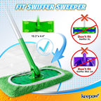 KEEPOW Reusable Wet Pads Compatible with Swiffer Sweeper Mop, 16 Pack