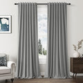 Guken Dark Grey 100% Blackout Linen Curtains 96 Inch Length 2 Panels Set by Guken