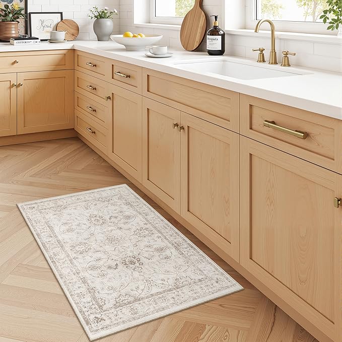 Madane 2x3 Washable Rugs for Entryway, Low Pile Non-Slip Small Area Rug Kitchen - Image 2