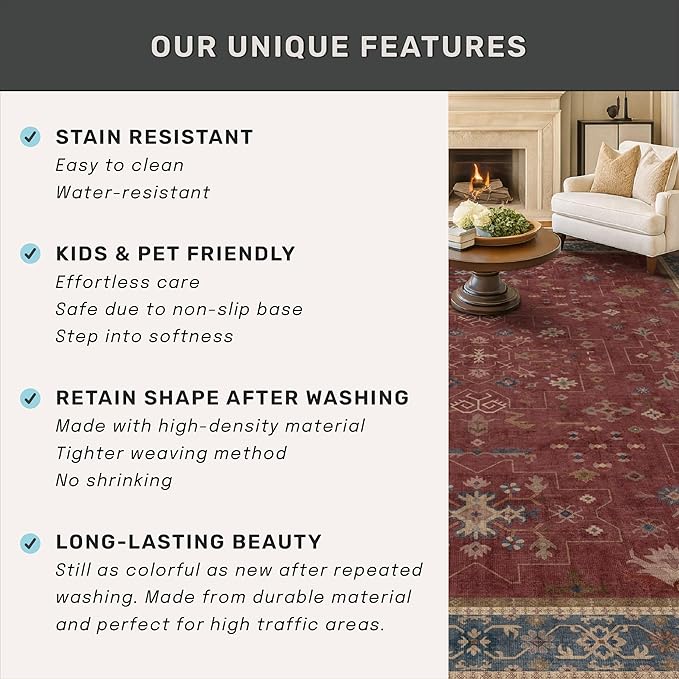 2x6 Turkish Kitchen Runner Rugs Non Skid Washable - Image 7