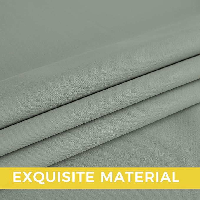 NICETOWN Room Darkening Draperies Curtains Panels, 2 Panels Sage Green W52 x L63 - Image 5