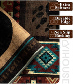 YIHOUSE Rustic Cabin Area Rug 8x10, Machine Washable Lodge Bear Rug, Non-Slip - Image 5