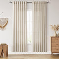 Boho Linen Curtains 80 Inch Length by Nanspring