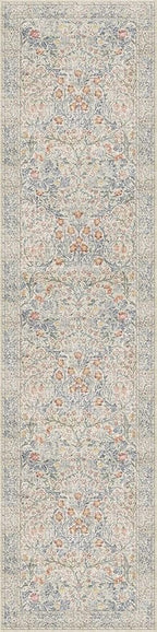 Hazo Haus Washable Beige Blue 2x10 Runner Rug - Image 2