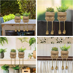 2PCS Smiley Face Succulent Artificial Plants Planters, Cute Plant Pot
