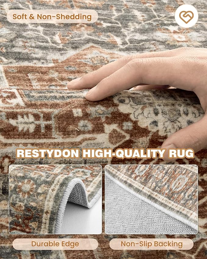 Kitchen Runner Rug Non Slip Washable 2.5x8, Soft Low Pile Entryway Rug Runners - Image 7