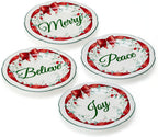 Pfaltzgraff Winterberry Red Ribbon Salad Plates, Set Of 4