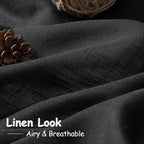 Black Linen Curtains 92 inches Long 2 Panels - Image 5