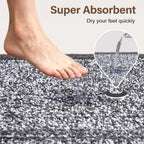 48x32 Large Bathroom Rugs Non Slip Washable, Soft Absorbent Bath Mat Grey