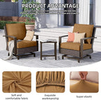 8Pcs Outdoor Cushion Covers, Patio Cushion Covers, Stretch Elastic Slipcovers - Image 3
