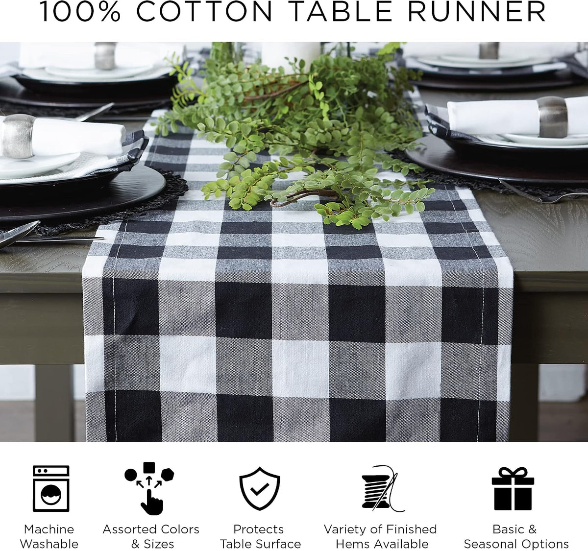 DII Chambray Kitchen, Tabletop Collection, Natural, 14x72 Table Runner