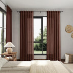 Nanspring Rustic Brown Linen Curtains 108 Inches Long - Image 7