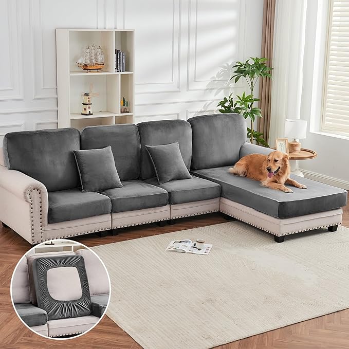 Couch Cover Velvet Chaise Cushion Cover - Image 3