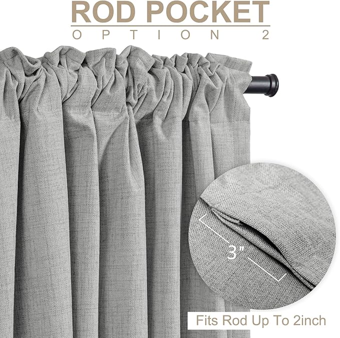 100% Blackout Shield Linen Blackout Curtains - Image 4