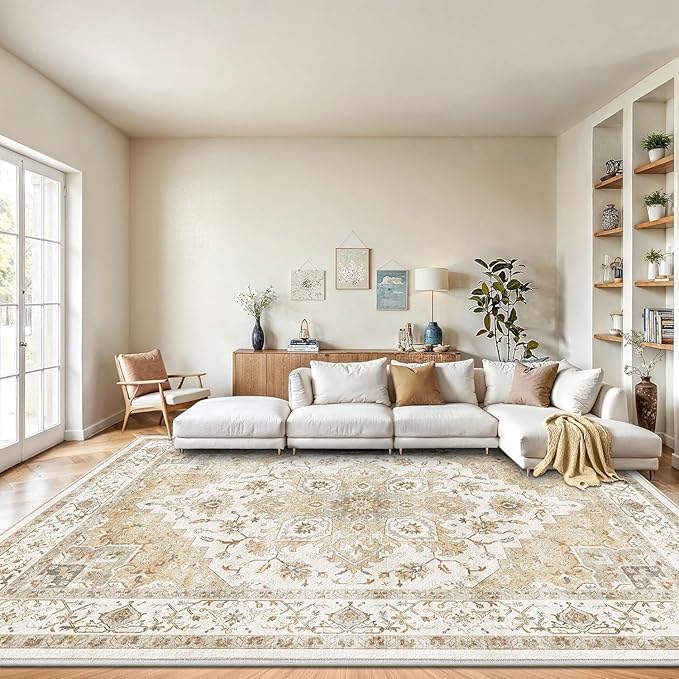 AMADA HOMEFURNISHING 10x14 Washable Area Rug, Low-Profile Large Area Rug - Image 7