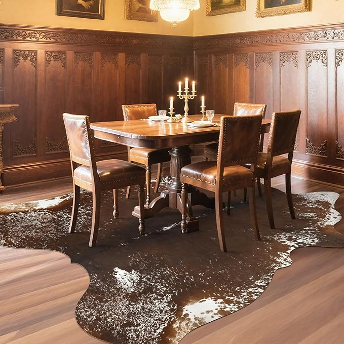 AROGAN Western Decor Faux Fur Cowhide Rug, 4.6×5.2 Feet Premium Animal Skin Cow - Image 4