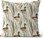Rustic Farmhouse Mallard Duck Pillow Covers 18x18, Mallard Duck Nursery Decor, Ducks Hunting Gifts Decorative Throw Pillow Covers for Kids Room Home Living Room Bedroom