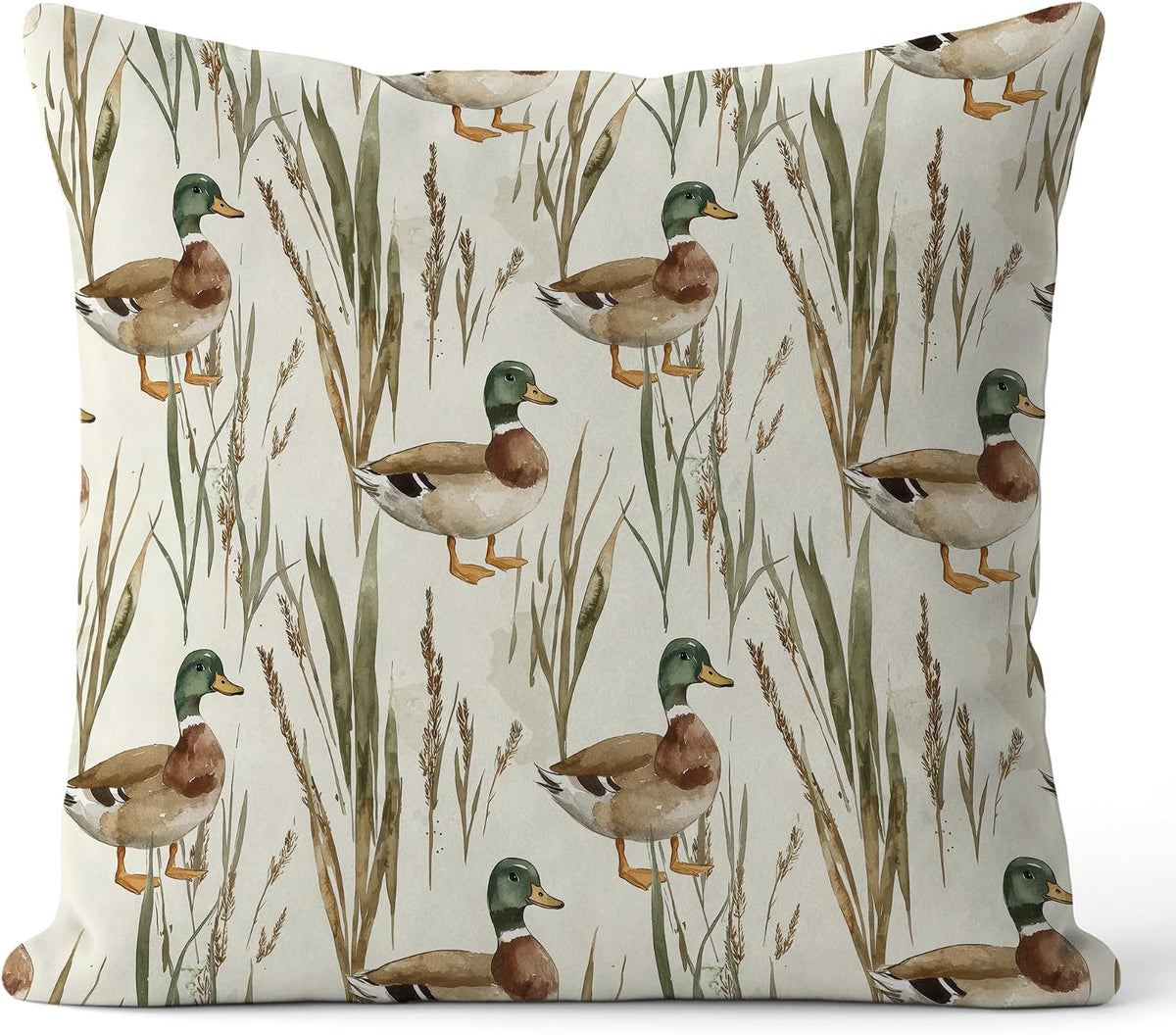Rustic Farmhouse Mallard Duck Pillow Covers 18x18, Mallard Duck Nursery Decor, Ducks Hunting Gifts Decorative Throw Pillow Covers for Kids Room Home Living Room Bedroom