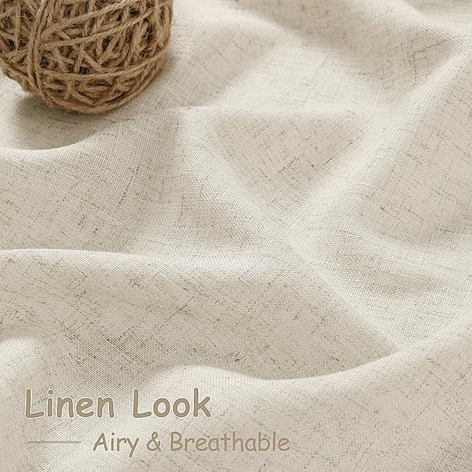 Nanspring Vanilla Linen Curtains 102 Inches Long - Image 4