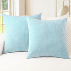 CaliTime Throw Pillow Covers Decorative 20 X 20 Inches Pack of 2 Cozy Chenille by CaliTime