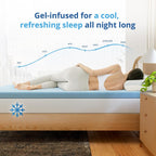EGOHOME 3 Inch Full Memory Foam Mattress Topper- Cooling Gel Infused