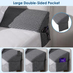 Teemour Queen Bed Wedge Pillow for Headboard Gap/Bed Wedge Gap Filler/Headboard Pillow/Mttress Gap Filler, Close Gap (0-7") Between Headboard and Mattress Stop Pillow Falling Down (60"x10"x6") Gray