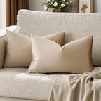 GIGIZAZA Velvet Taupe Decorative Throw Pillow Covers Couch Pillow Lumbar by GIGIZAZAFocusingonhomedecoration