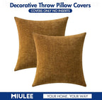 MIULEE Pack of 2 Couch Throw Pillow Covers 18x18 Inch Soft Mustard Chenille - Image 6