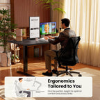 ErGear Height Adjustable Electric Standing Desk, 48 x 24 Inches Sit Stand up Desk, Memory Computer Home Office Desk, Grey