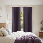 Plum 100% Blackout Linen Curtains 90 Inch Length 2 Panels Set - Image 8