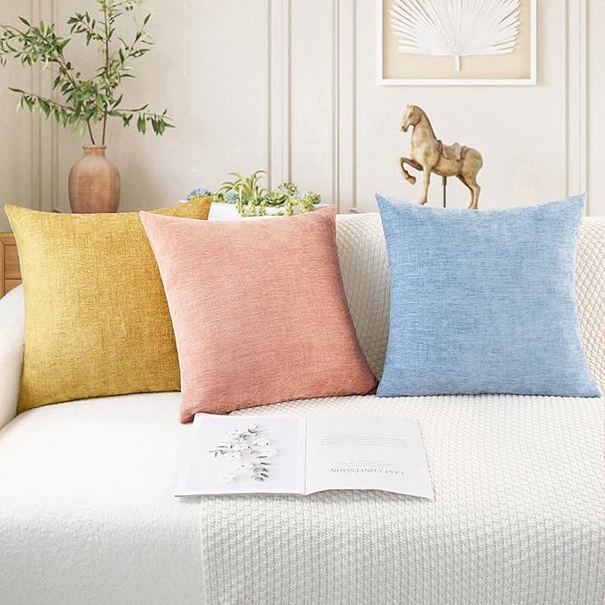 CaliTime Throw Pillow Covers Decorative 12 X 20 Inches Pack of 2 Cozy Chenille - Image 5