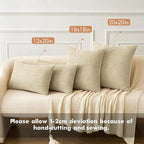 MIULEE Pack of 2 Beige Throw Pillow Covers 18x18 Inch Soft Chenille Pillow - Image 4