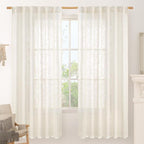 LAMIT 72 inch Length Cream Linen Curtains by LAMIT