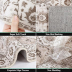 HEBE Hallway Runner Rug 2'x10' Washable Vintage Distressed Area Rugs Non Slip - Image 3