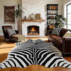 AROGAN Premium Faux Zebra Hide Rug 5.2 x 6.2 Feet, Sturdy and Large Size Bear by AROGANAREARUG