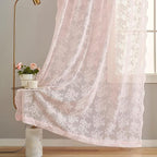 YJ YANJUN Vintage Lace Curtains 90 Inches Long-Victorian Floral Pattern Light by YJYANJUN
