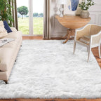 Goolela White Sheepskin Area Rug 9x12 Fluffy Fuzzy Furry Rug - Image 2