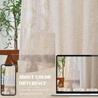 jinchan Belrose Linen Curtains for Bedroom Floral Curtains 63 Inch Length Linen - Image 8