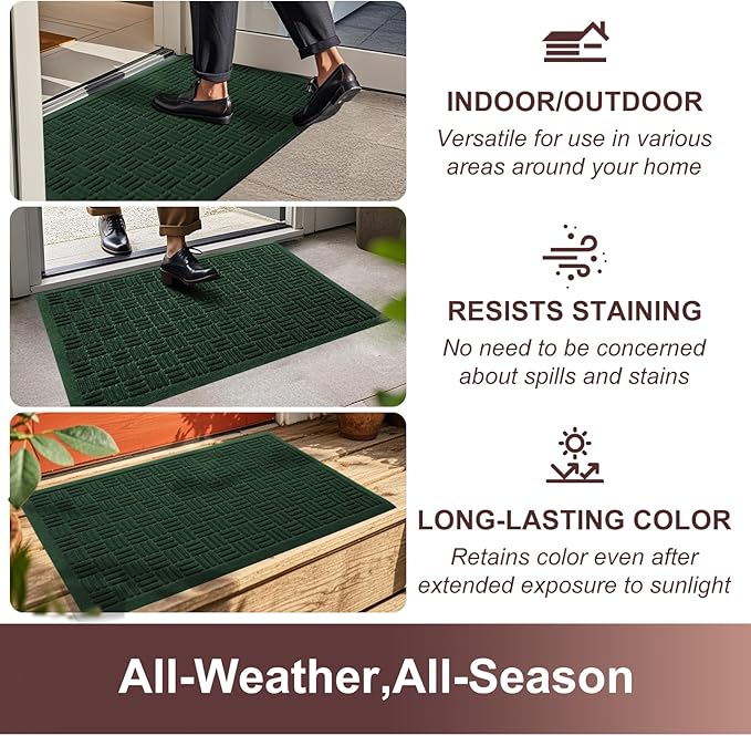 Mibao Front Door Mat Indoor Outdoor Entrance, Dirt Trapping Waterproof - Image 4